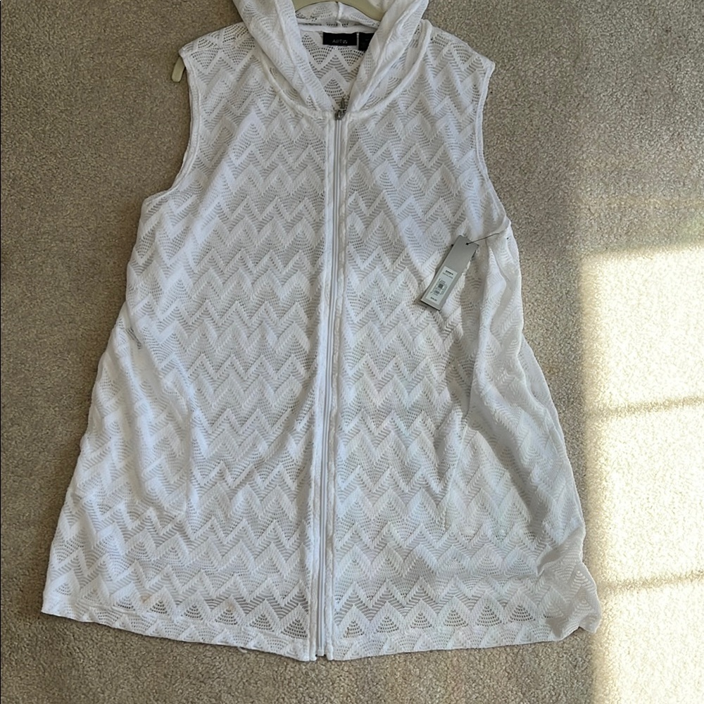 Apt. 9 White Hooded Swim Coverup